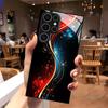 Gold Red Flame Pattern 2D Phone Case for Samsung S26 S25 S24 S23 S22 S21 S20 A56 A36 A16 Tempered Glass Protective Cover