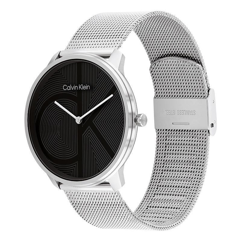 Calvin Klein Uhr Quarzuhrwerk Stahlarmband 40mm schwarzes Zifferblatt Unisex 30m wasserdicht 25300012