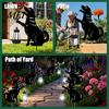 Outdoor-Solarleuchte Schwarze Katzenlaterne, Gartenpfahllampe, Wasserdichte Wichtel-Frosch-betriebene Lichterstatue, für Veranda, Garten, Rasen, Wegdekoration