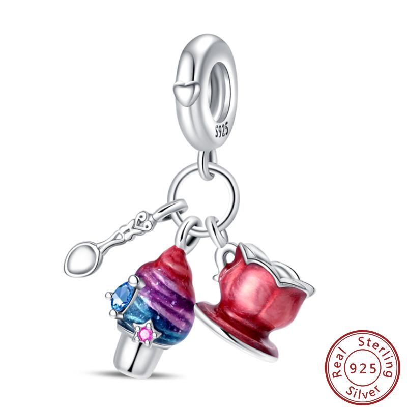 Dessert Afternoon Tea Series Copper Coffee Cake Pizza Fries Sweet Charms Beads 3Mm Diy Fine Jewelry Making