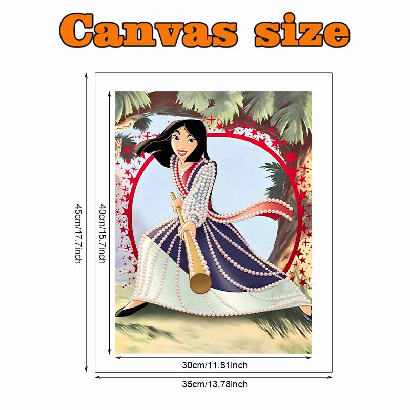 Disney Pearl Painting Mulan DIY Pearl Art Painting Pearl Gem Painting Pictures Crafts Special Shape Home Wall Decoration