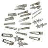 24Pcs/Set Y2K Silver Metal Hairpins for Women Girls Star Hair Clip Multiple Styles Seamless Duckbill Clip Girls Hair Accessoires