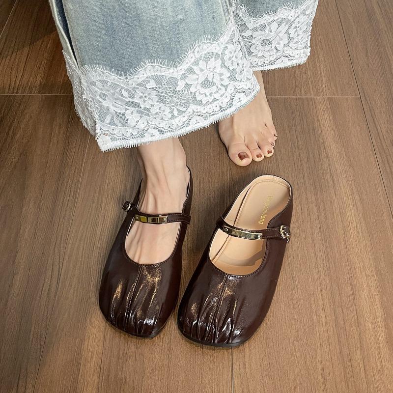 Soft-soled Flip-flops Flat Shoes One-foot Lazy Sandals Flip-flops