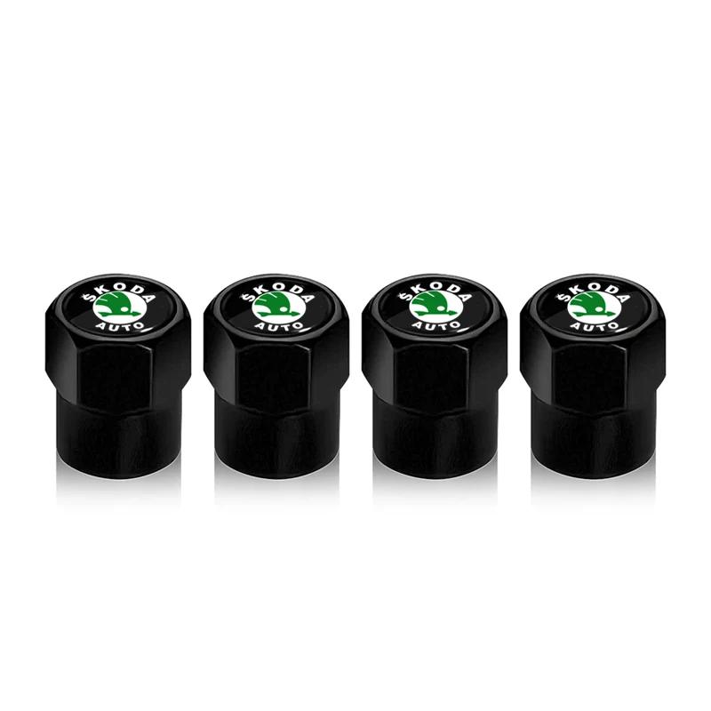 Car Sticker 2025 Hot 4Pcs Metal Car Wheel Tire Valve Caps Covers Auto Accessories For Skoda Octavia Fabia Superb Yeti Rapid Kodi