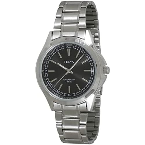 Klefer Men's Analog Waterproof Watch with Metal Band, Silver, TE-AM036-BKS