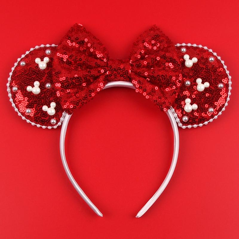 Ny Trendig Musöron Hårband Mickey 3.3" Sammet För Flickor Mjuk Rosett Hårband Halloween Festival Fest Resa DIY Håraccessoarer