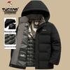 Woodpecker Men's Thick Hooded Winter Jacket - Middle-aged, Down Cotton Coat