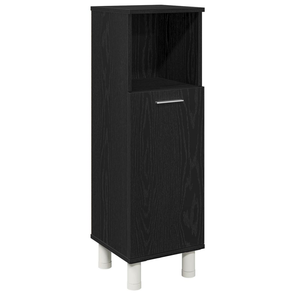 Bathroom Cabinet Black Oak 30x30x95 Cm Engineered Wood