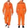 Disfraz Naranja de Preso para Hombre de Halloween Disfraces de Prisión Mono de Prisión de Manga Larga para Adultos Atuendo de Disfraz Cosplay para Fiesta de Juego de Rol de Recluso