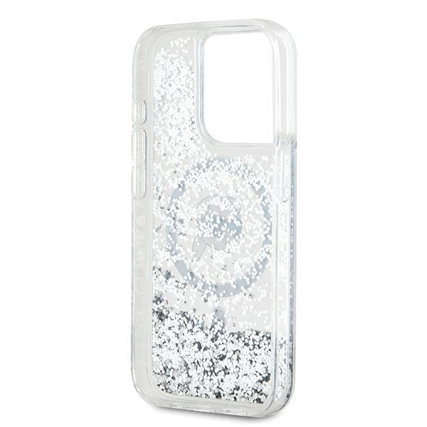 Karl Lagerfeld Klhmp15Xlgkisgh Iphone15 Pro Max 6.7 Hardcase Transparent Liquid Glitter Karl Head Magsafe
