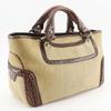 CELINE Boogie bag Handbag triomphe charm Brown straw/Embossed Leather Women Used