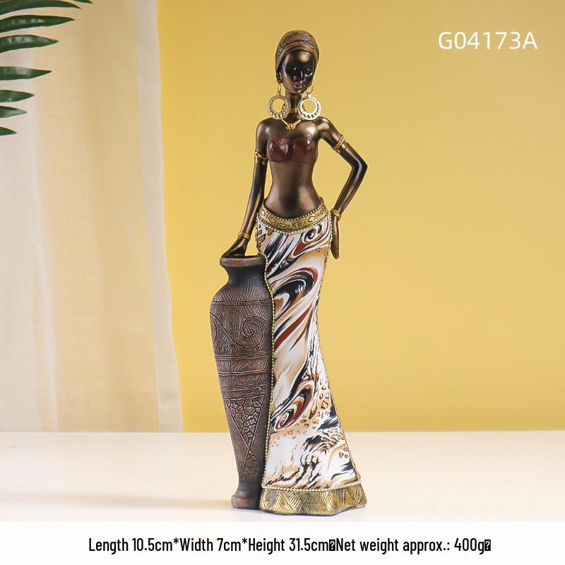 

Exotic African Drumming Women Ornaments for Living Room Decoration