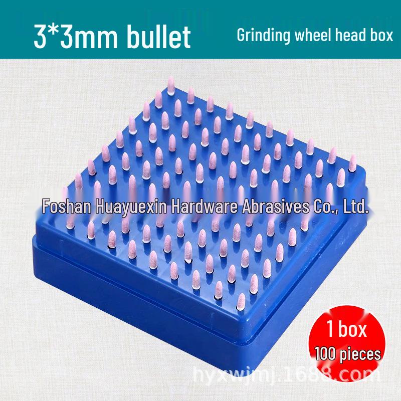 FY Red Corundum Grinding Head 3mm for Metal Mold with Chrome Steel & Ceramic Wheel.