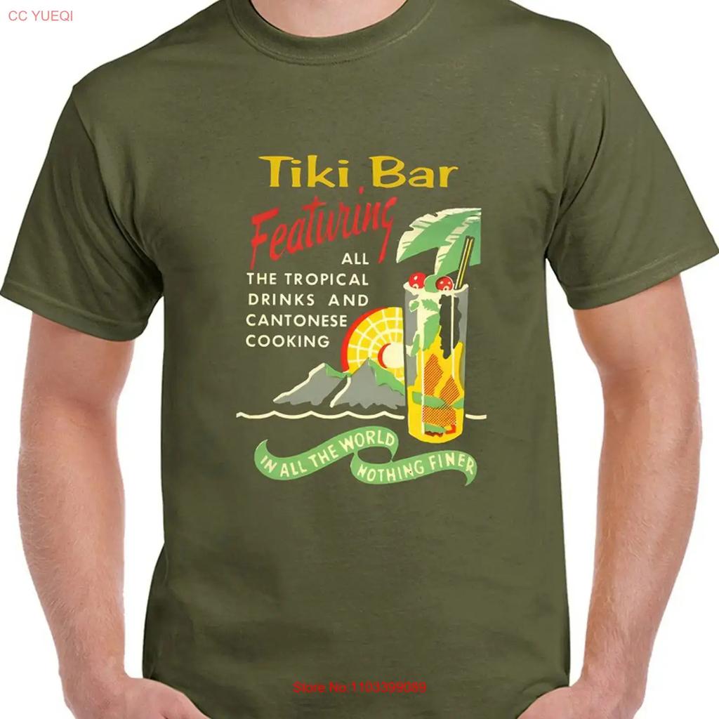 Vintage Tiki Bar T Shirt Vintage Streetwear Versatile Unisex Designer Clothes Graphic Casual Soft Fashion Homme Slightly