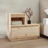 Bedside Table - Maison Exclusive - Solid Pine Wood - 60x34x51 Cm - 1 Drawer & 1 Compartment
