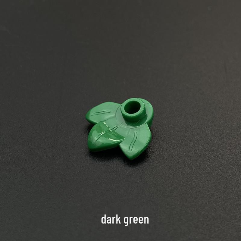LEGO-Compatible Small Brick Parts: 32607 Christmas Wreath 1x1 Three Leaves MOC, Sold by Weight