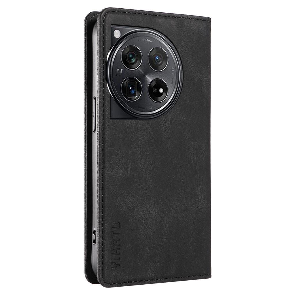 YIKATU YK-004 For OnePlus 12 5G Case Leather Skin-Touch Phone Cover Magnetic Auto-Absorbed