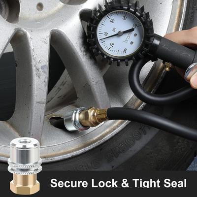 Brass Self Locking Tire Air Chuck Tire Inflator Clip Simple To Use Designed for Leak Proof Performance & Easy Operate