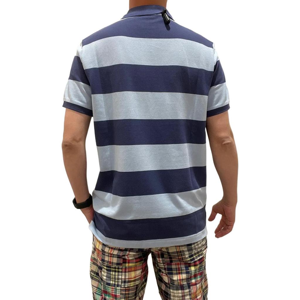 Polo Ralph Lauren Classic Pony Logo Striped Straight Fit Short Sleeve Polo Shirt Men tops Blue 710944168-001