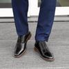 [Foxsense] Men's Leather Business Shoes, Dress Shoes, Straight Tip, High-Quality Genuine Leather, Oxford, Lightweight, Waterproof, Formal, Black,