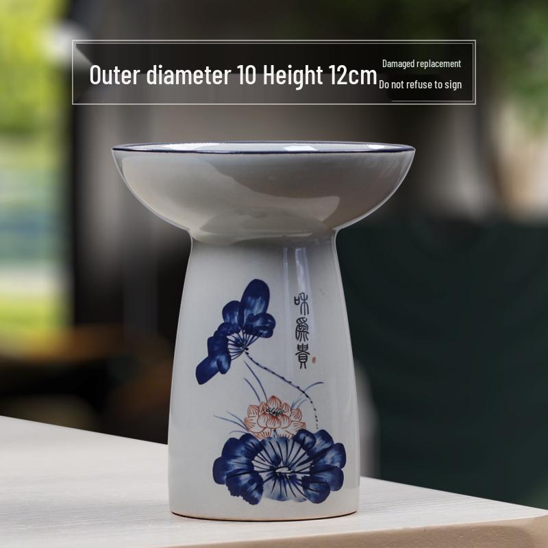 Blue & White Porcelain Flower Pot with Tray for Asparagus Fern, Money Tree, Orchid, Succulents & Bonsai
