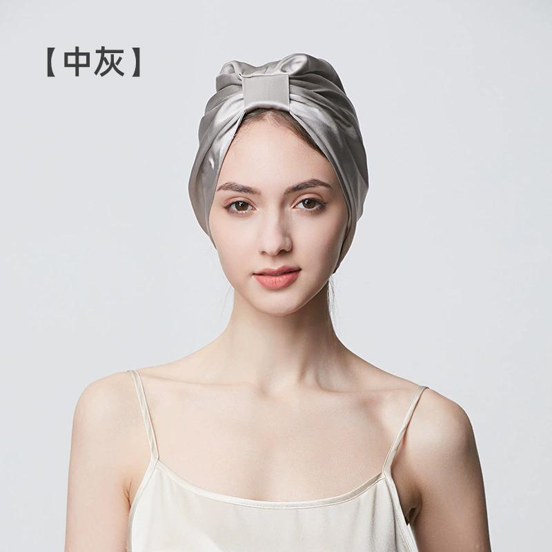 100% Mulberry Silk Hood Sleeping Cap Women's Night Hat 19 Momme with Adjustable Ribbon Hair Care