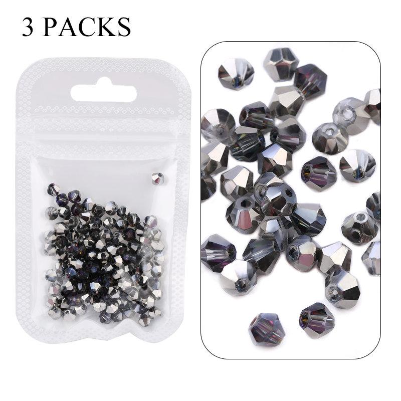 4mm Shiny AB Color Crystal Bicone Beads Glass Jewelry Beads Loose Spacer Beads Earring Bracelet Making Jewelry Accessories DIY
