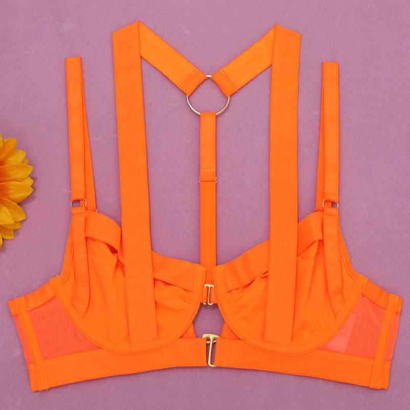 Rusa European & American Summer Fashion Hollow Out Bandage Cross Lingerie Body Shaping Set CT0930