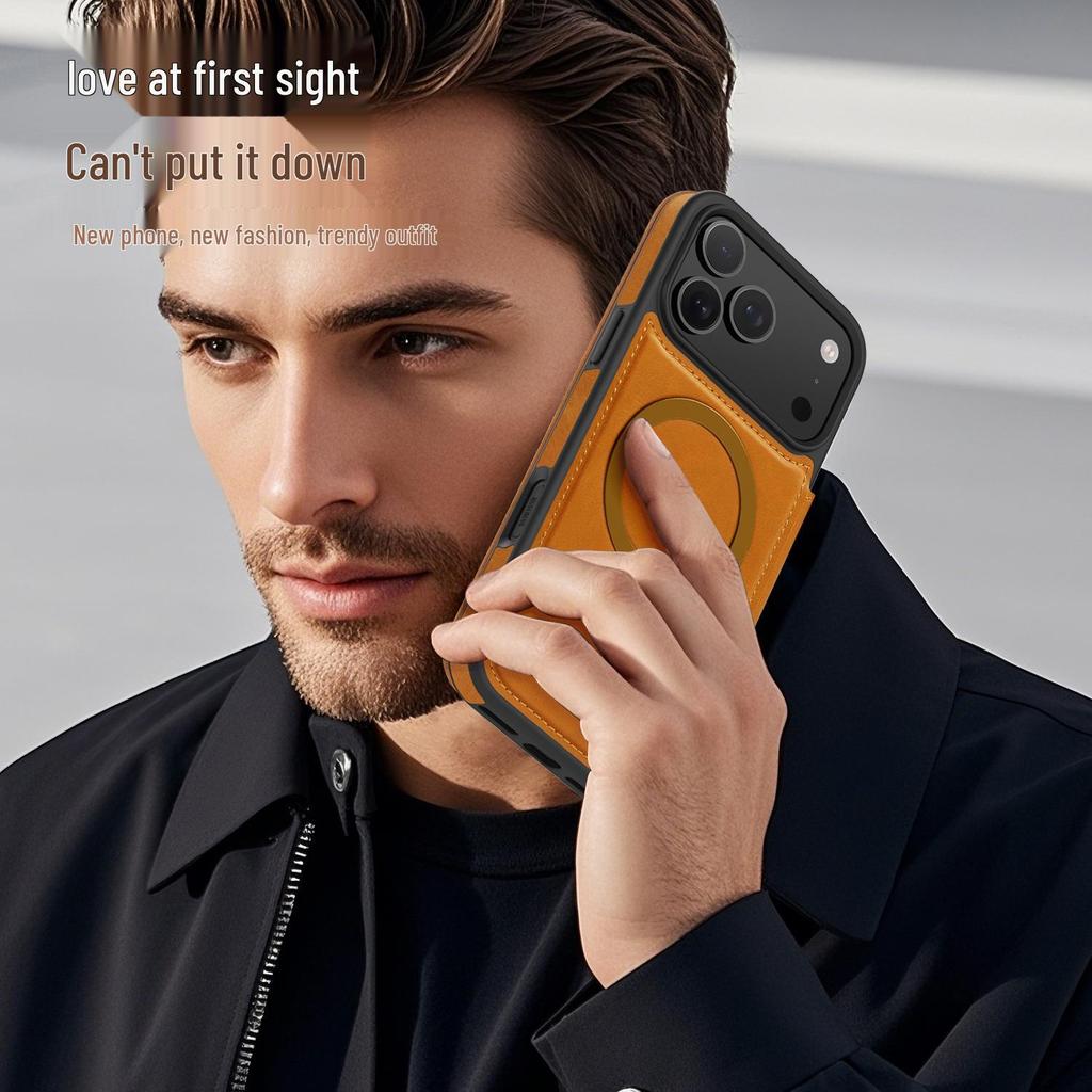 Magnetic Charging Flip Leather Case for Apple iPhone Pro Max (17/16/15/14) - Full Coverage & Anti-Theft