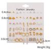 Geometric 30 Pairs/Lot Korean Fashion Sweet Heart-shaped Imitation-pearl Stud Earring For Women Daily Student Friends Jewelry