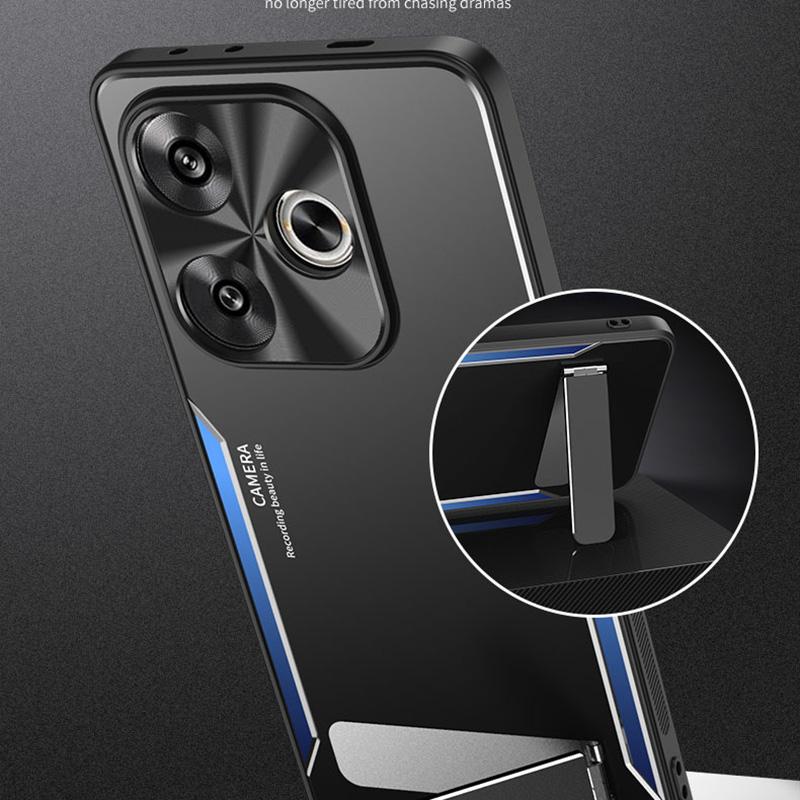 For Xiaomi Redmi Turbo 3 5G/Poco F6 5G Cover Aluminum Alloy+TPU Phone Case with Kickstand