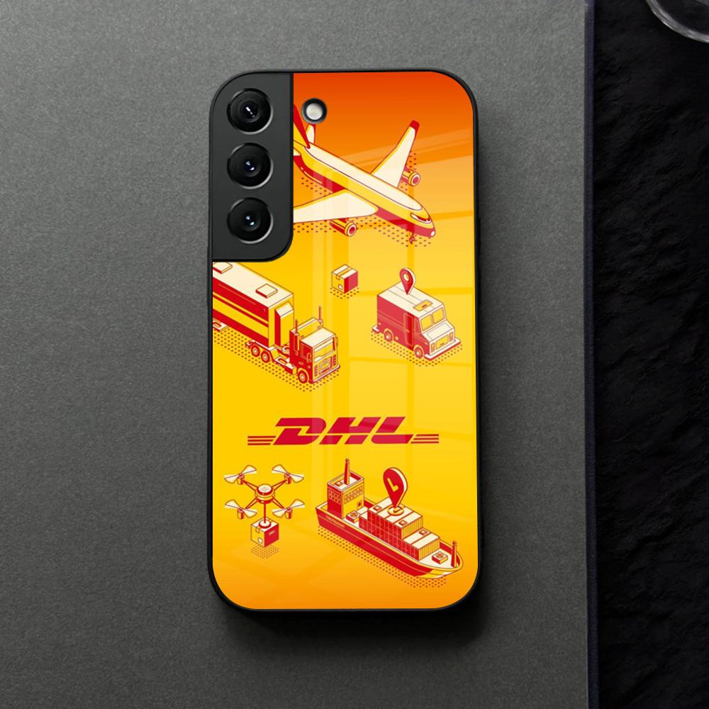 Simple Dhl Express Label Phone Case Glass For Samsung Galaxy S21 S25 S22 S20 S24 S23 Ultra Fe Plus A16 A34 A54 A24 Coque