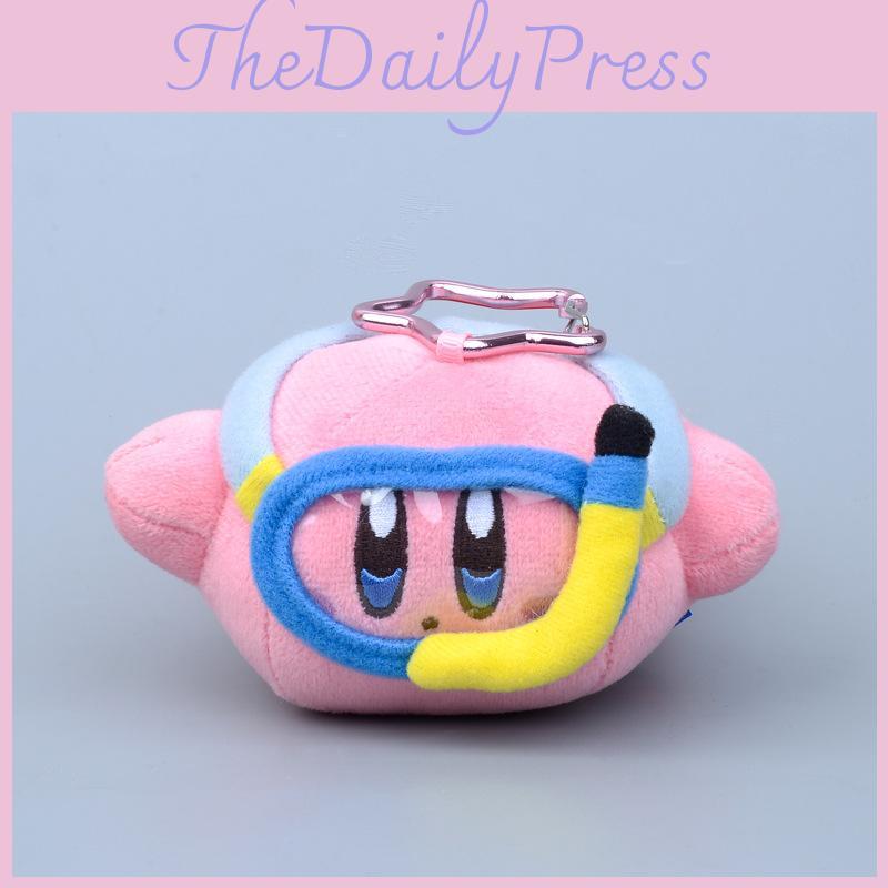 Diving Kirby Star Goggles Swimming Plush Toy Key Chain Pendant For Gift Decor