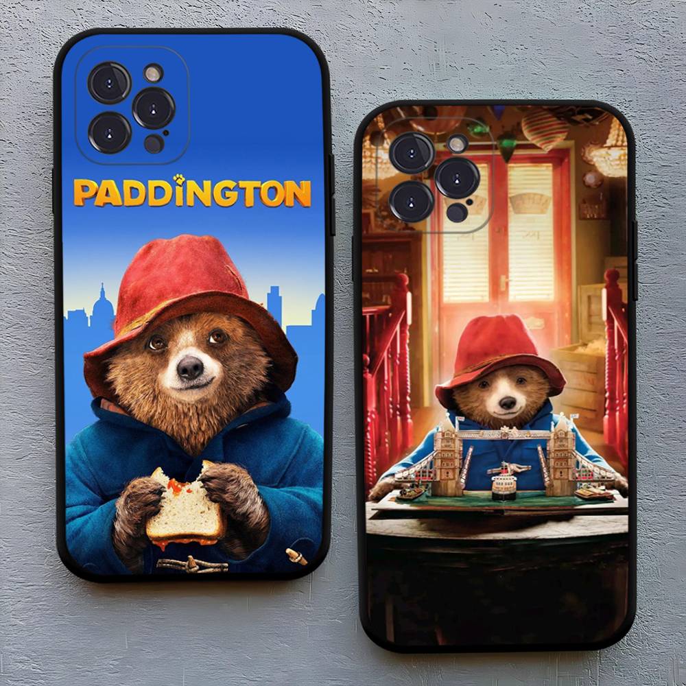 Cute P-Paddington B-BearS Black TPU Phone Case For Iphone17 Air 16 15 14 13 12 Pro 11 Pro Max Plus Protective Cover Case