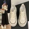 Muffin Thick-soled Lace Mesh Board Shoes Women's 2025 Spring and Summer New Casual Versatile Breathable College Wind Heightening Single Shoes