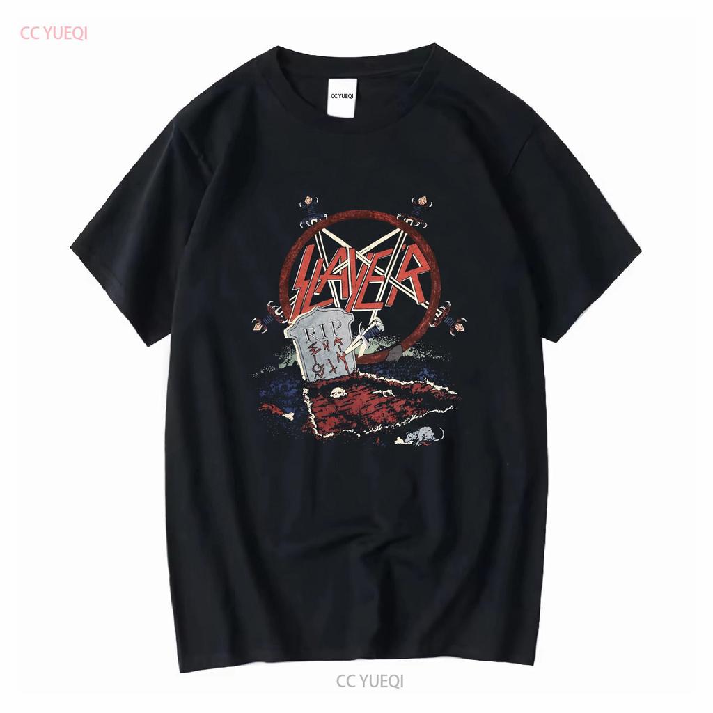 Slayer Open Grave T Shirt Vintage Washed Graphic Stretched Slightly Soft Comfortable Homme Stylish Versatile