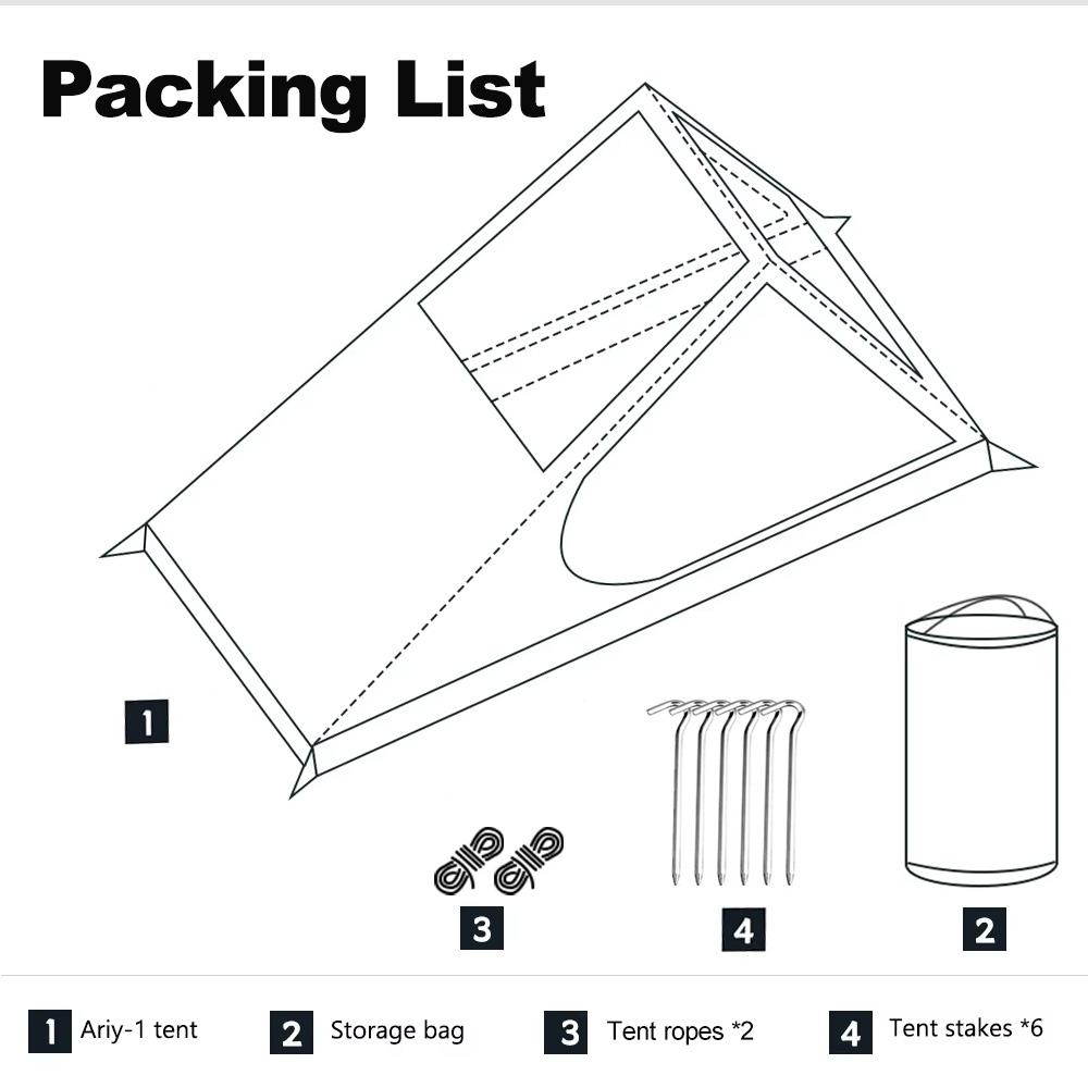 Airy Mesh Tent 1 Person Ultralight Tent Quick Setup Backpacking Shelter Breathable Mosquito Proof for Camping and Trekking