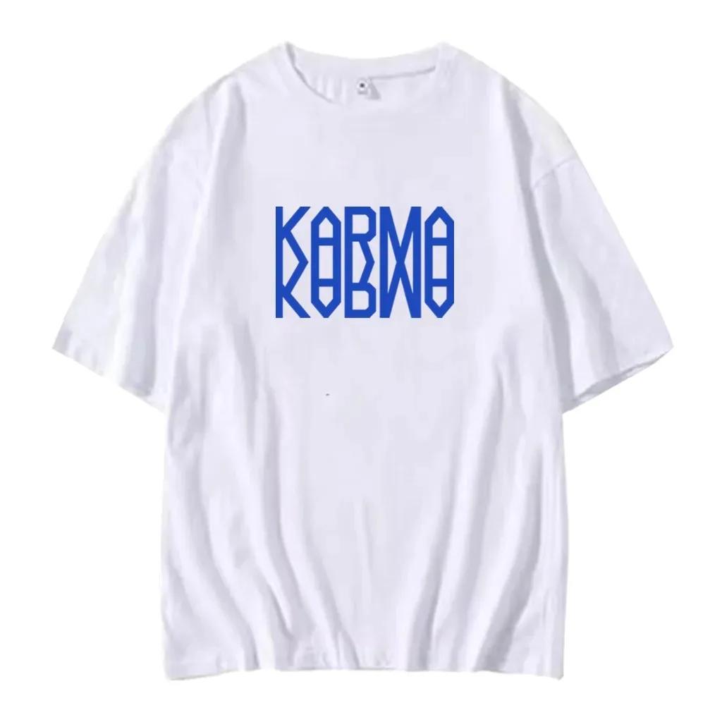 

Kpop Straykids Четвертый Альбом KARMA Kpop Мода Футболка Мужская и Женская Повседневная Групповая Повседневная Хлопок Короткий Рукав Топ S