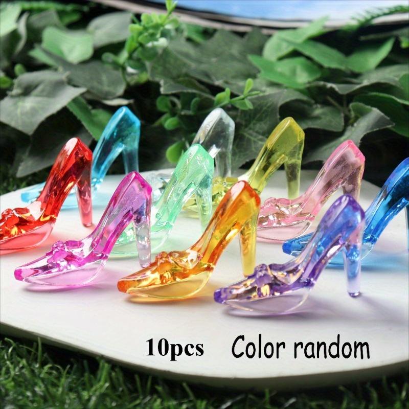 

10 шт. Яркие красочные полупрозрачные смоляные украшения в виде туфель на высоком каблуке - Внутренние/наружные украшения для дома, сада и праздничного декора 10PCS