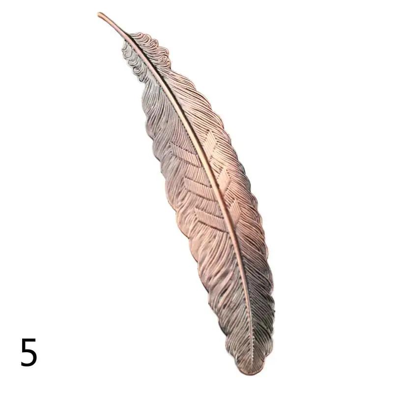 Creative metal feather bookmark Chinese vintage page cool book tag school offers party gifts.