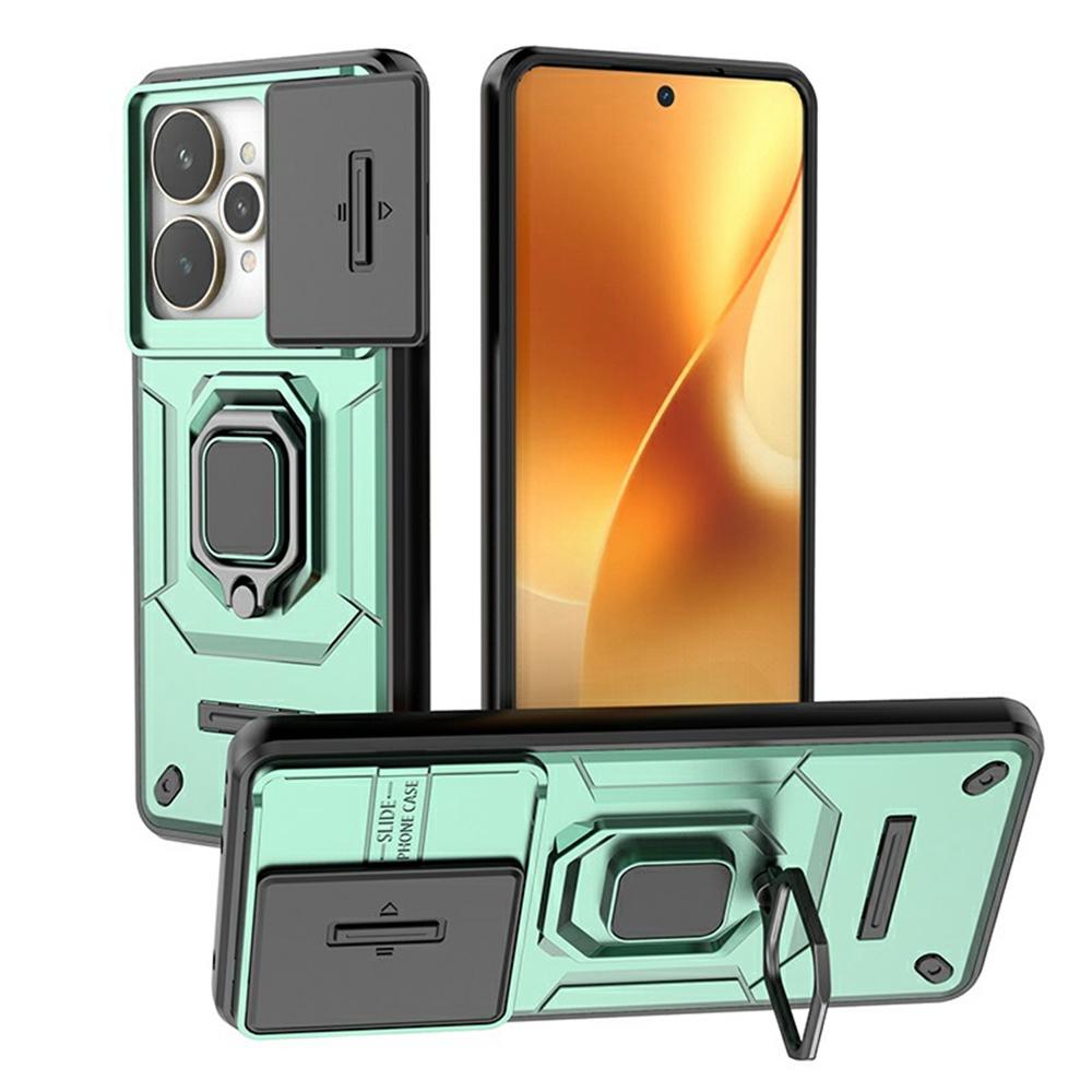 For Realme 15 5G Case PC+TPU Kickstand Phone Protector with Lens Cover