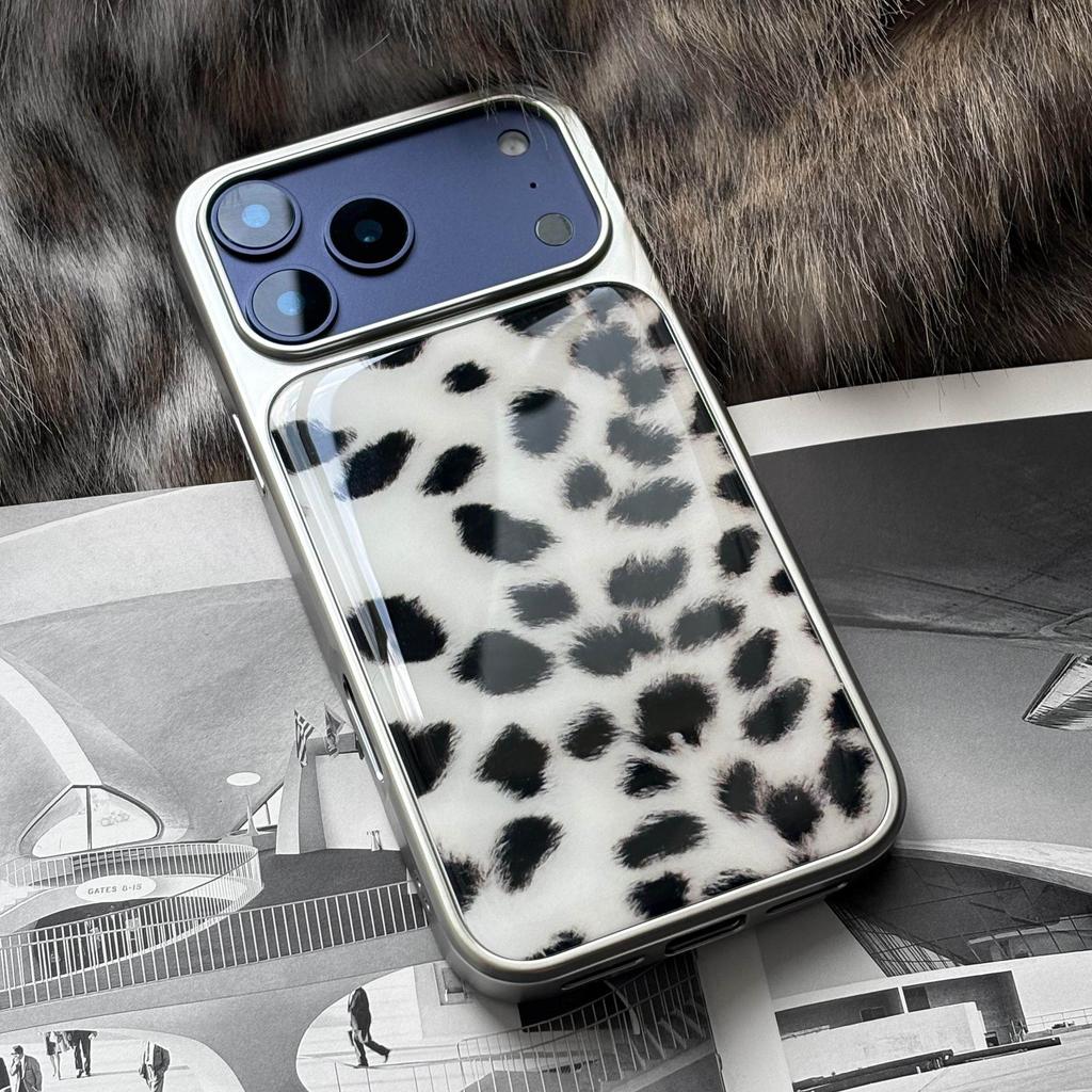 INS Korean Leopard Print Electroplated Drop Glue Phone Case For iPhone 16 15 14 13 12 11 17 Pro Max 16 15 14 13 Pro 17 Air Cover