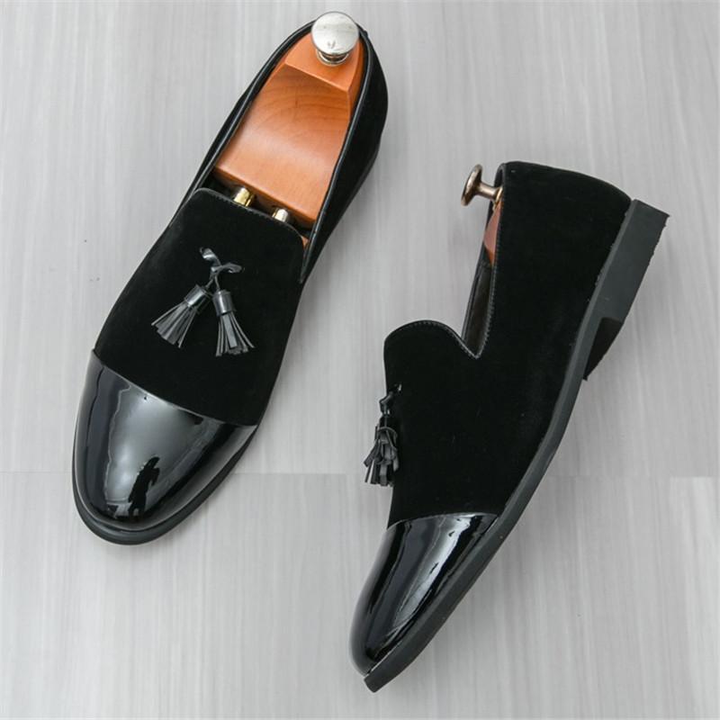 Mode Britischer Gentleman Quasten Slipper Neue Herren Spitzlackschuhe Männliche Designer Formale Hochzeitskleidung Homecoming Schuhe