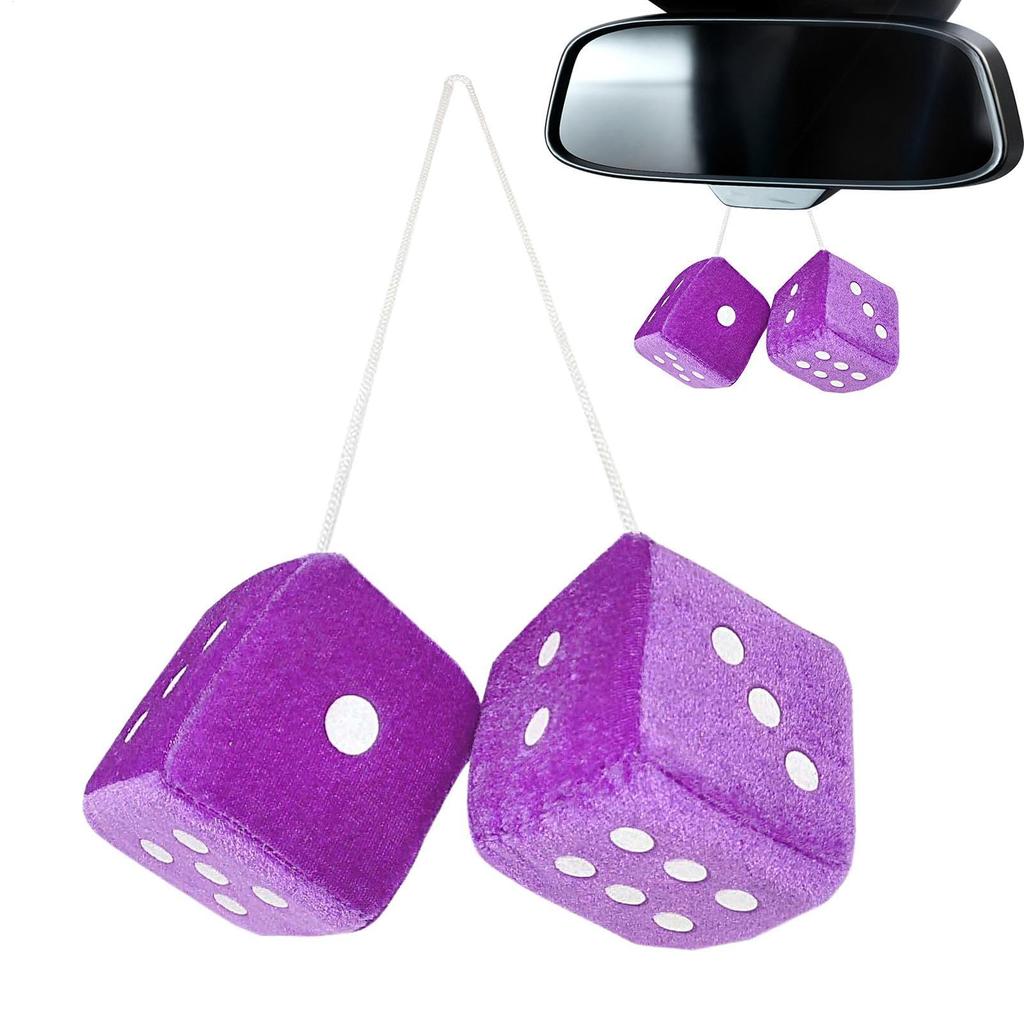 Car Decoration, Rear Mirror, Dice, Hanging Decoration, 3D Dice Car Accessory, Fuzzy Dice, Car,