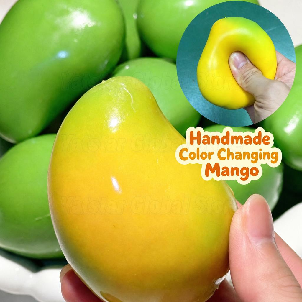 New Handmade Crispy Mango Squishy Stress Ball Crunchy Squeeze Fidget Toy Round Blocks ASMR Sensory Decompression for Adults