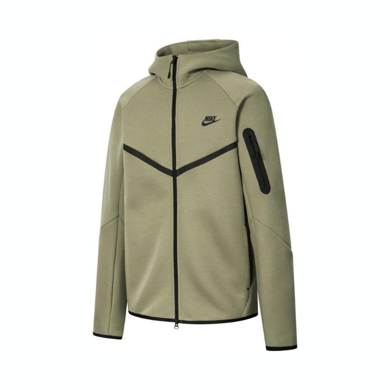 Nike Logo Casual Sports Hooded Knit Long Sleeve Running Jacket Men Jackets Khaki HV0950-277 S