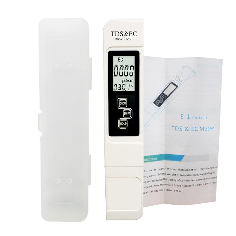 2 In 1 TDS EC Portable Meter Water Quality Testing Pen High Precision Digital Display for Household Hydroponics Pools