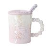 Keramiktasse mit Deckel mit Löffel Ins Wind Becher Mädchen Hoch Aussehende Wassertasse Paar Büro Kaffeetasse