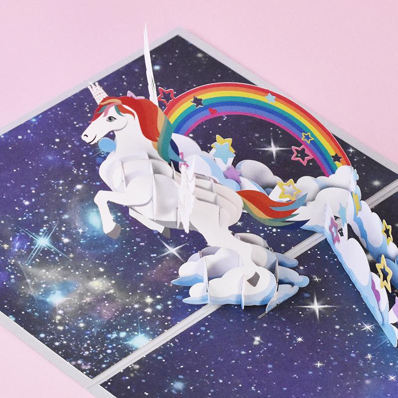 Handmade 3D Unicorn Greeting Card - Universal Animal Paper Sculpture
