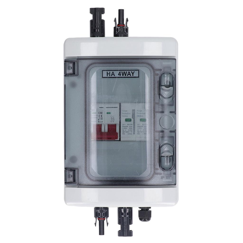 PV Combiner Box IP65 Waterproof Solar Photovoltaic Combiner Box with DC500V 32A Circuit Breaker